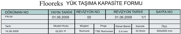 PAL-503 PVC Yüzey Panel Yükseltilmiş Döşeme Sistem