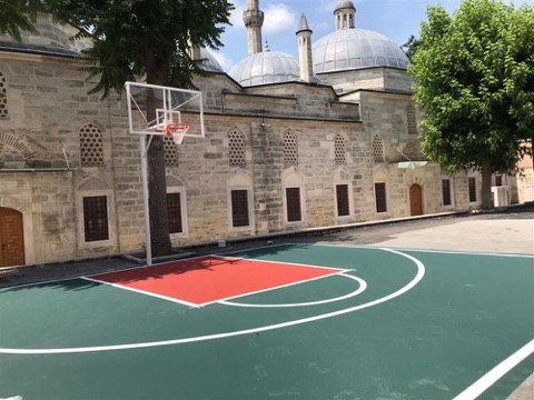 Vefa Lisesi Akrilik Basketbol Saha Zemin Kaplaması Tamamlandı