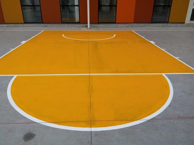 Necip Uysal Teknik Lisesi'nde Ekonomik Basketbol Saha Çizimi